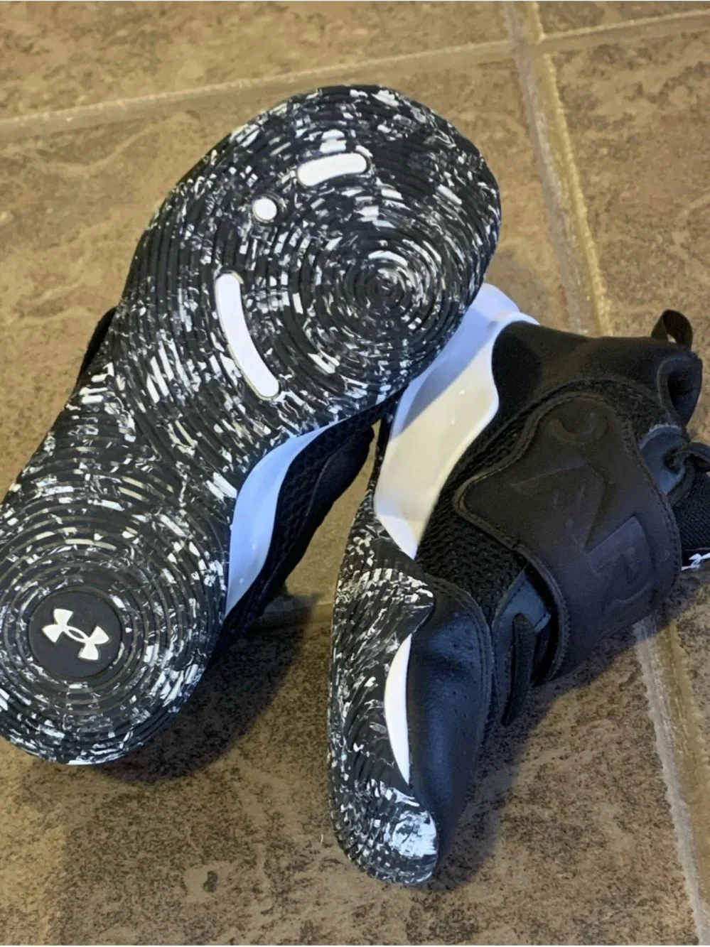 Under Armour Black and White Kids' Athletic Sneakers